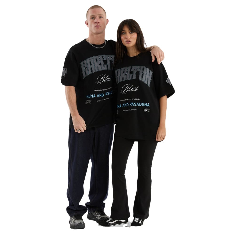NXP X AFL Carlton Game-On Loopbk Tee - Jet Black