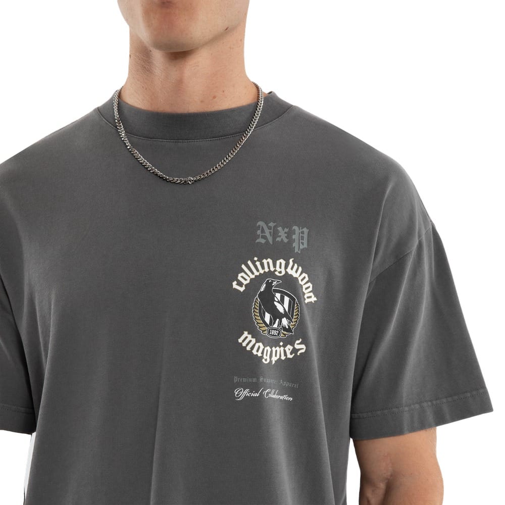 NXP X AFL Collingwood Off-Season Tee - Pigment Charcoal