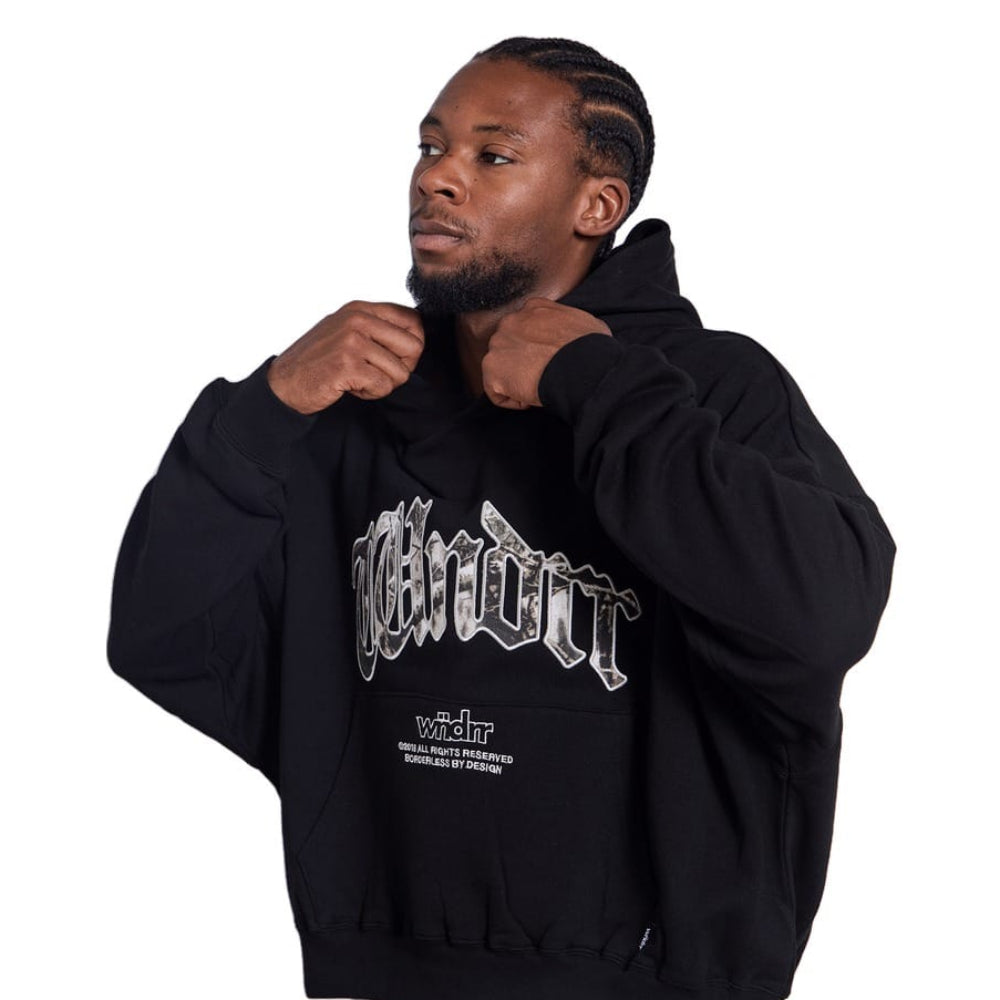 WNDRR Rogue Box Fit Hood Sweat - Black