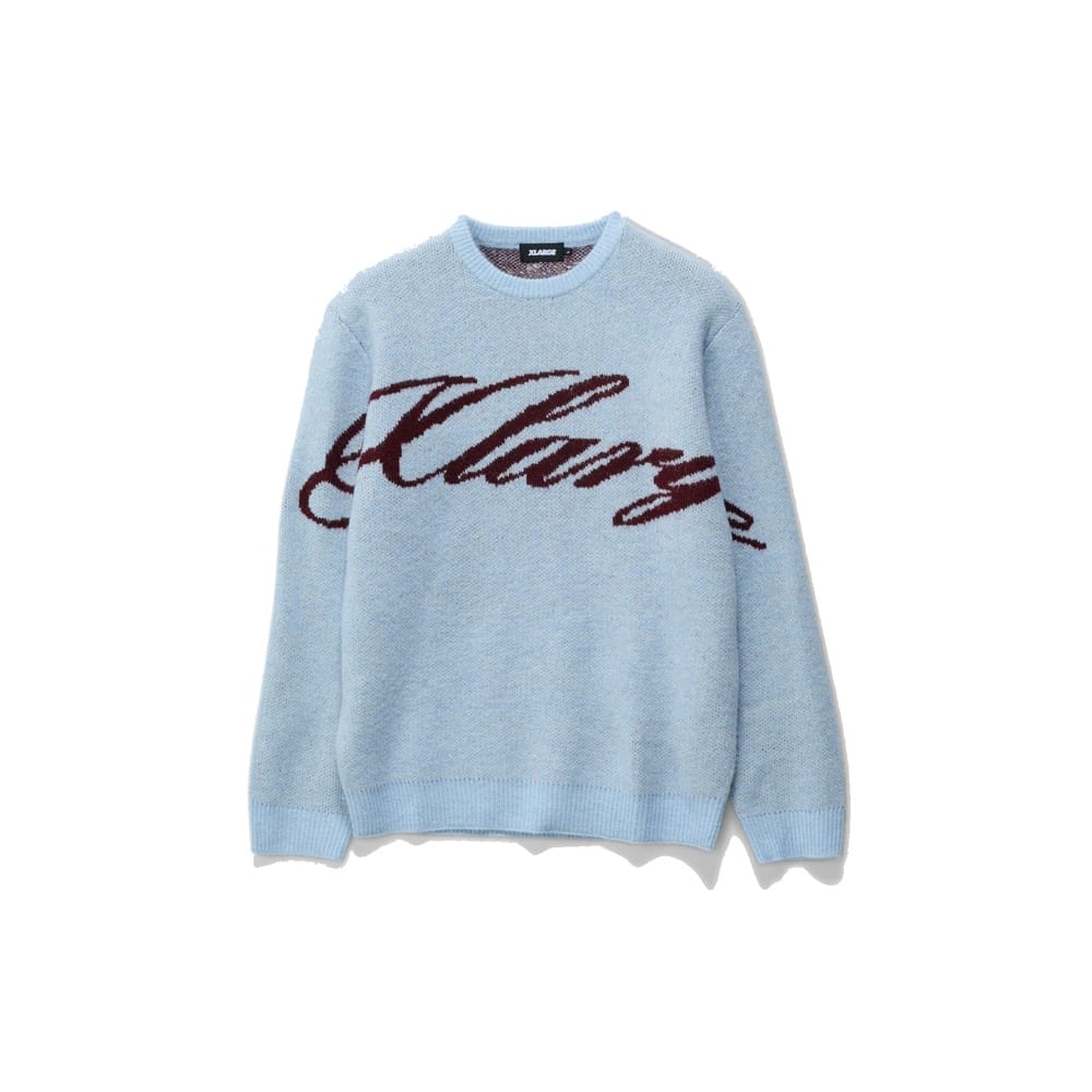 XLarge Script Knit Sweater - Dusty Ice