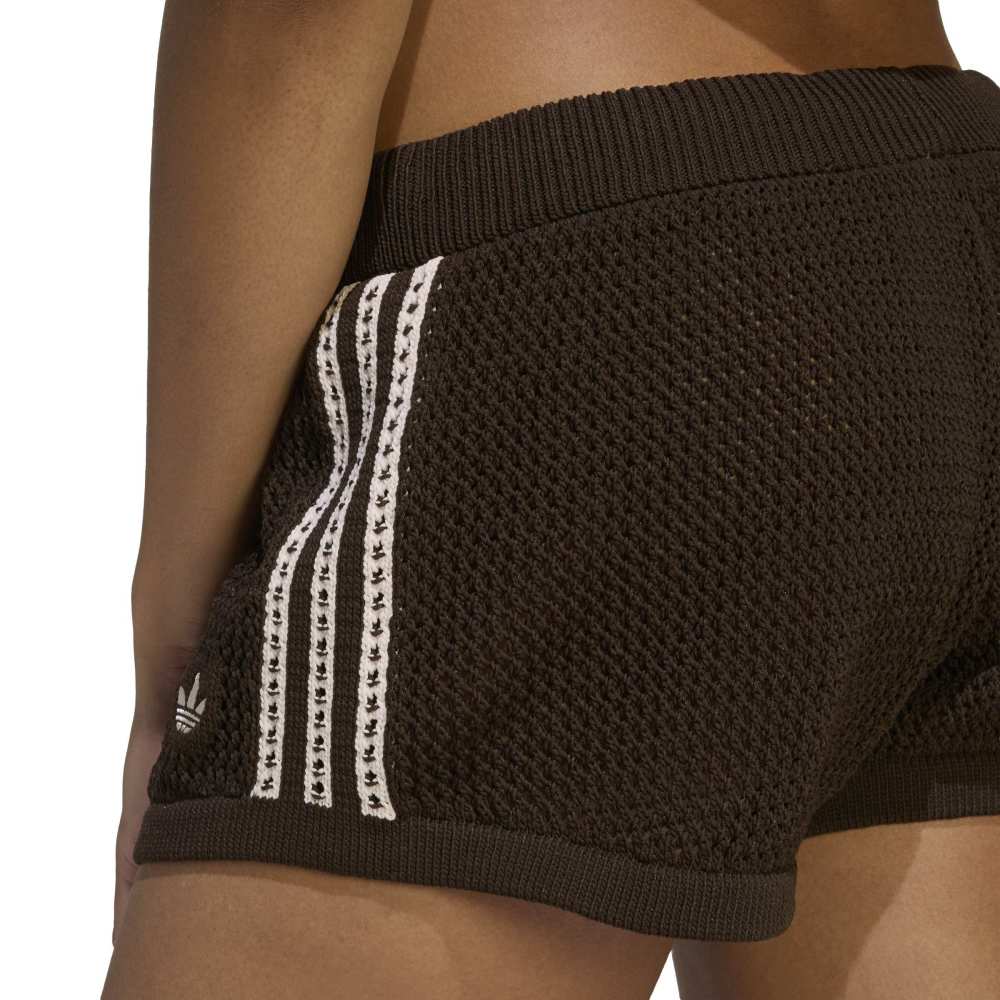 adidas Womens Knitted Crochet Short - Aurora Coffee