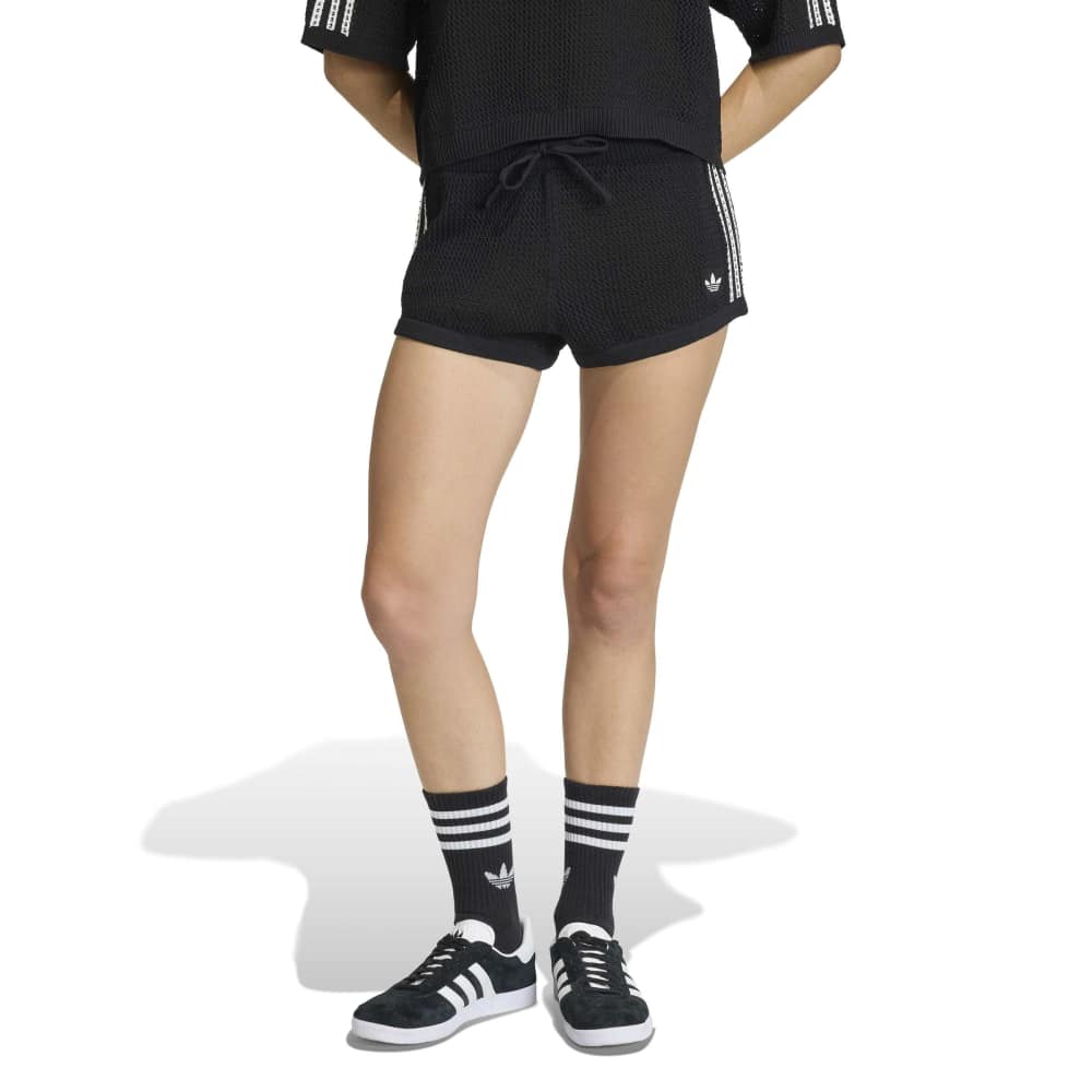 adidas Womens Knitted Crochet Short - Black