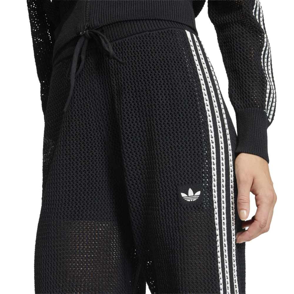 adidas Womens Knitted Crochet Track Pant - Black