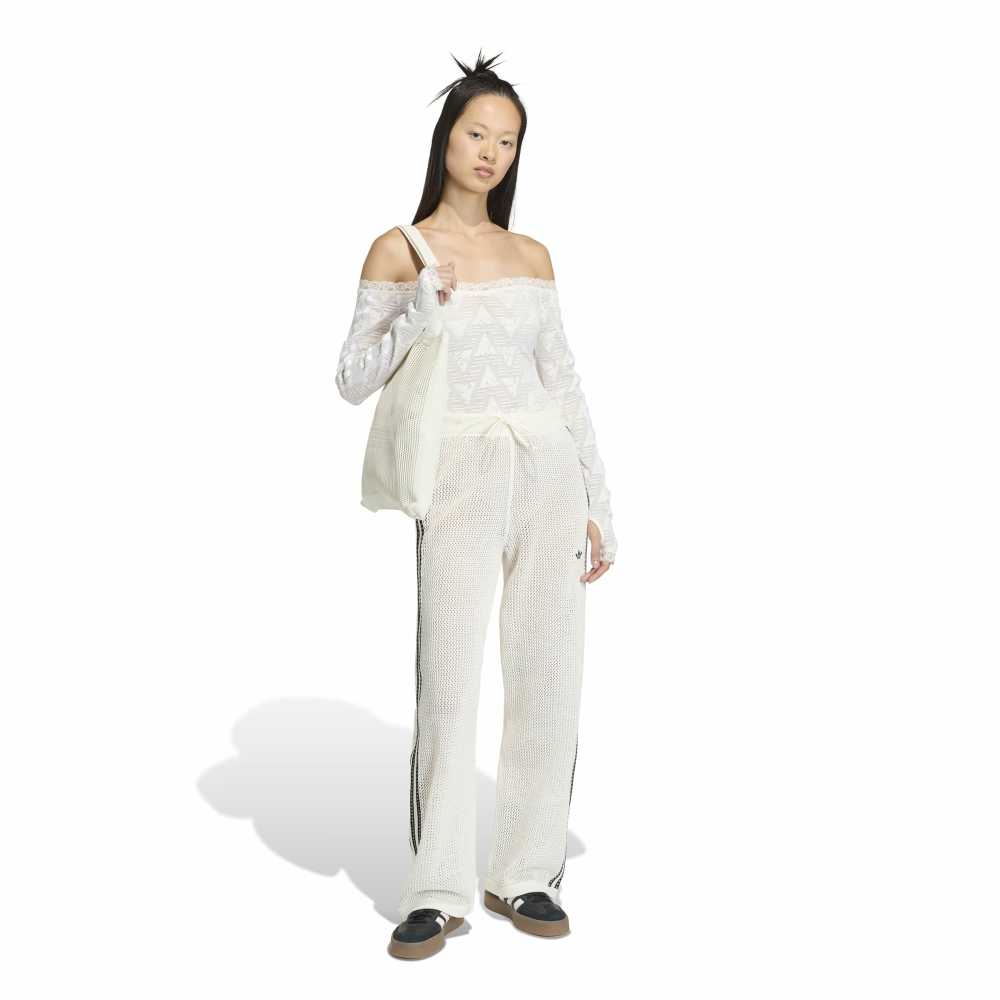 adidas Womens Knitted Crochet Track Pant - Off White