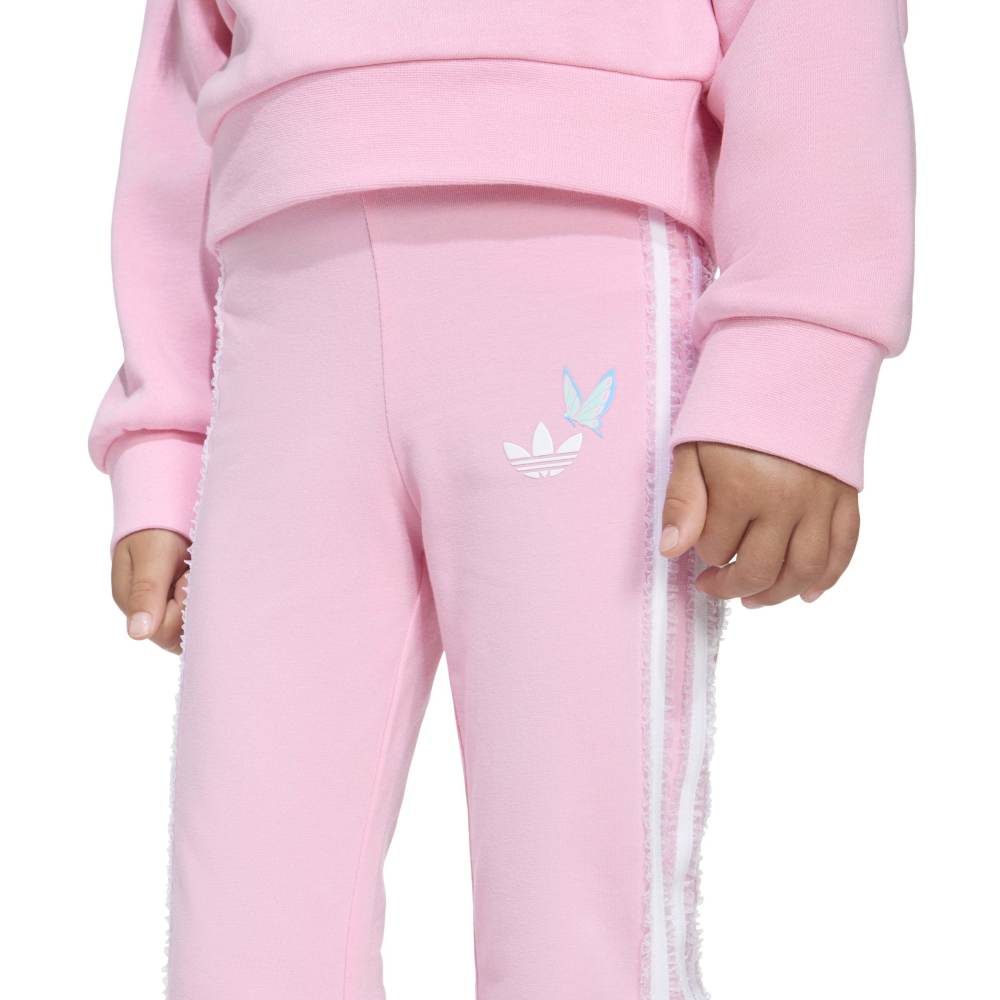 adidas Childrens Disney Crew Flared Leggings Set - Pink
