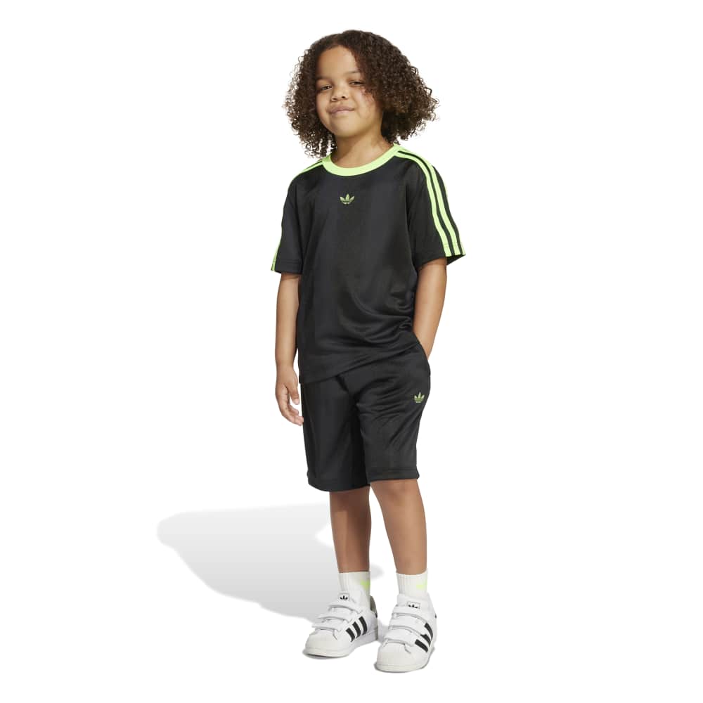 adidas Childrens Tee Set - Black / Signal Green
