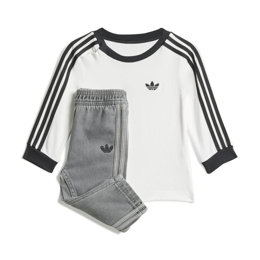 adidas Infants Denim Long Sleeve Tee Set - White