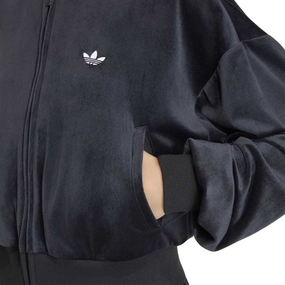 Adidas Essentials Velour Track Top - Black