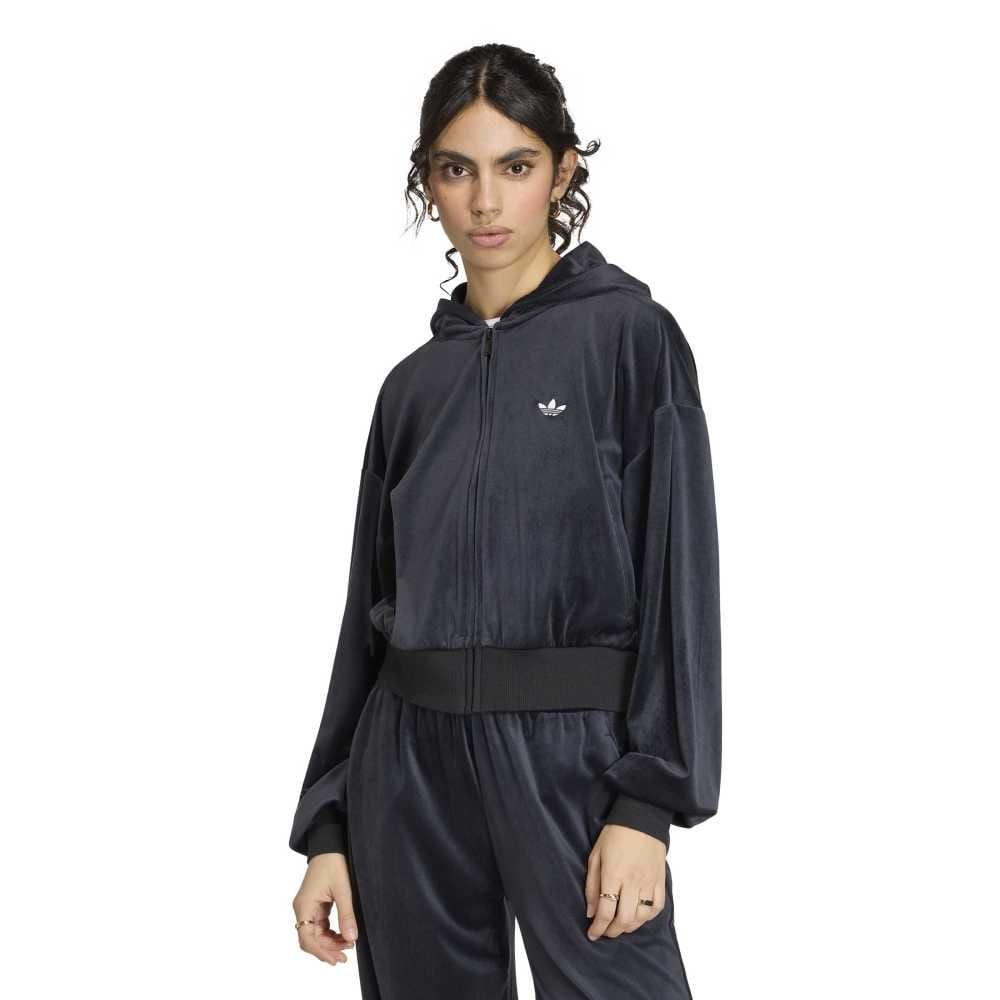 Adidas Essentials Velour Track Top - Black