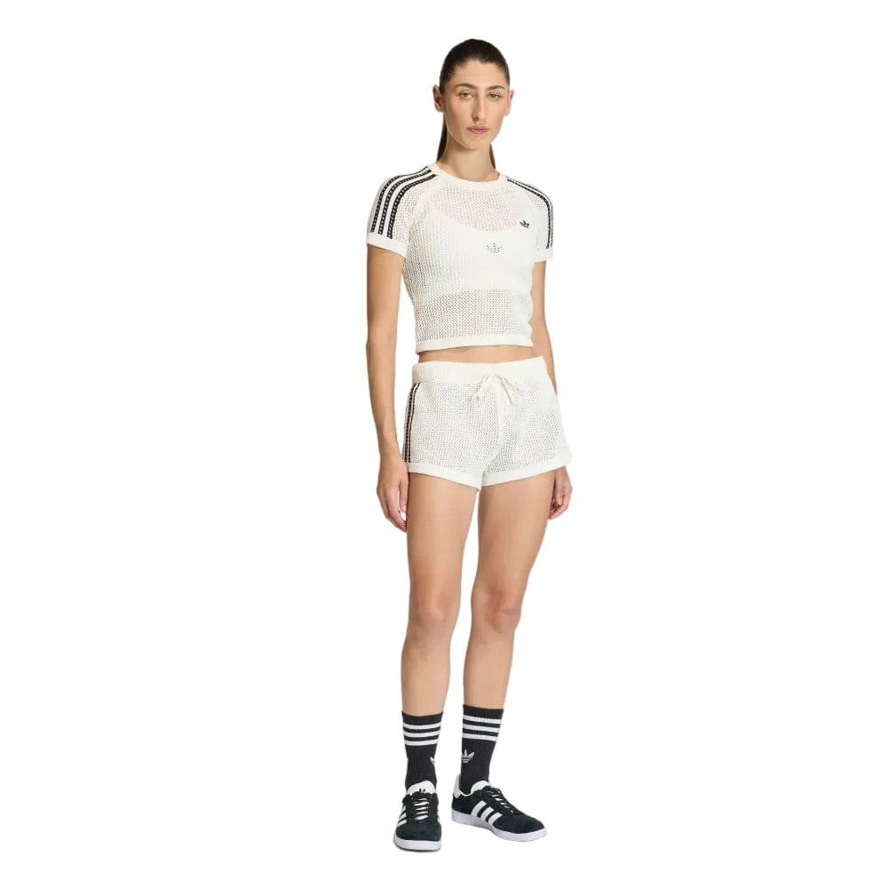 adidas Womens Crochet Tee - White