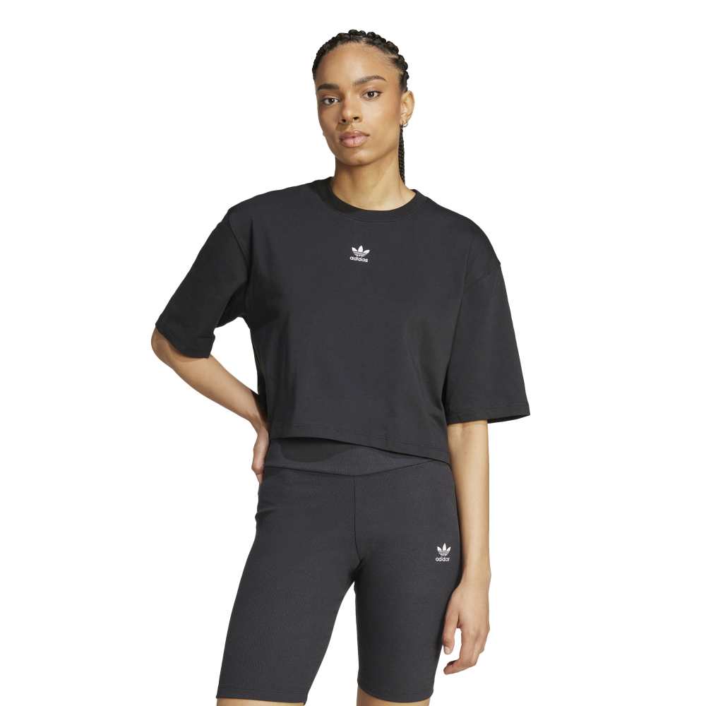adidas Womens Essentials Crop Tee - Black
