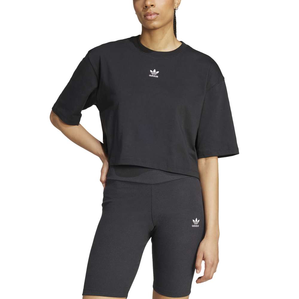 adidas Womens Essentials Crop Tee - Black
