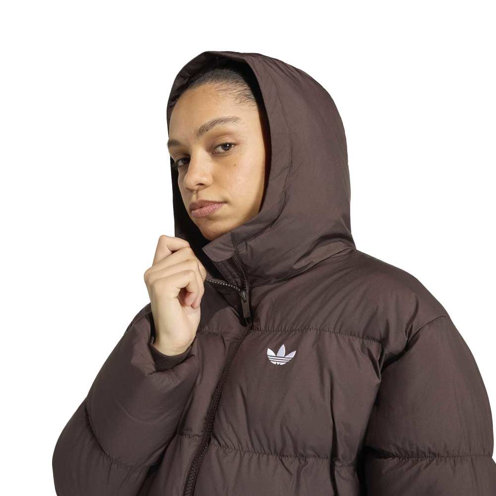 adidas Womens Hooded Padded Jacket - Aurora Coffee