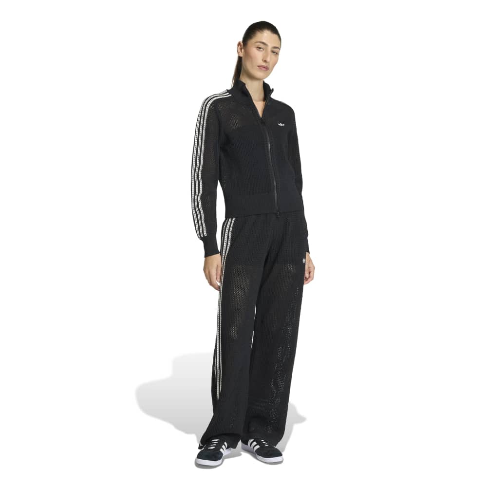 adidas Womens Kitted Crochet Track Top - Black