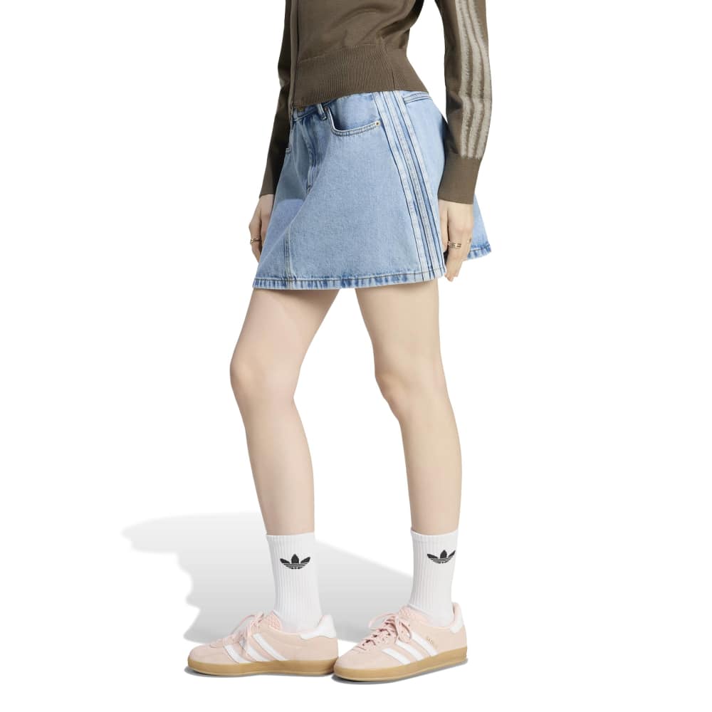 Adidas Womens Mid Rise Denim Skirt - Light Denim