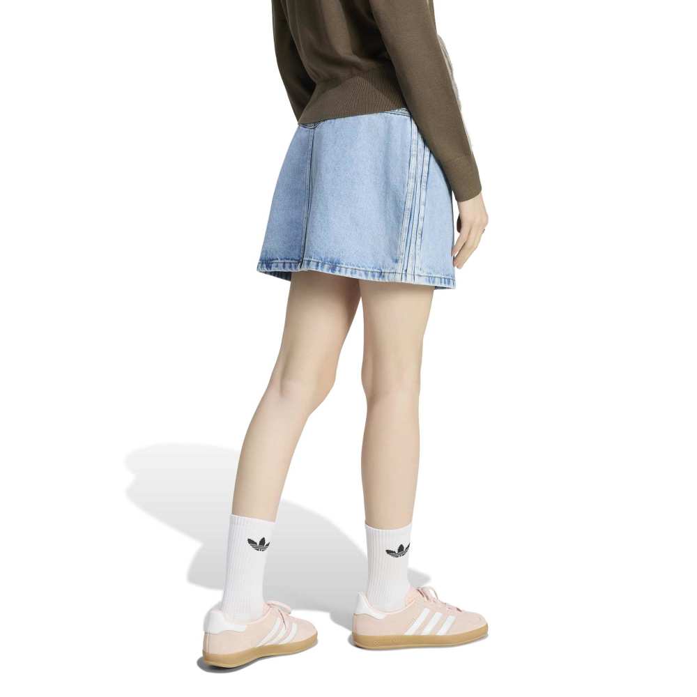 Adidas Womens Mid Rise Denim Skirt - Light Denim