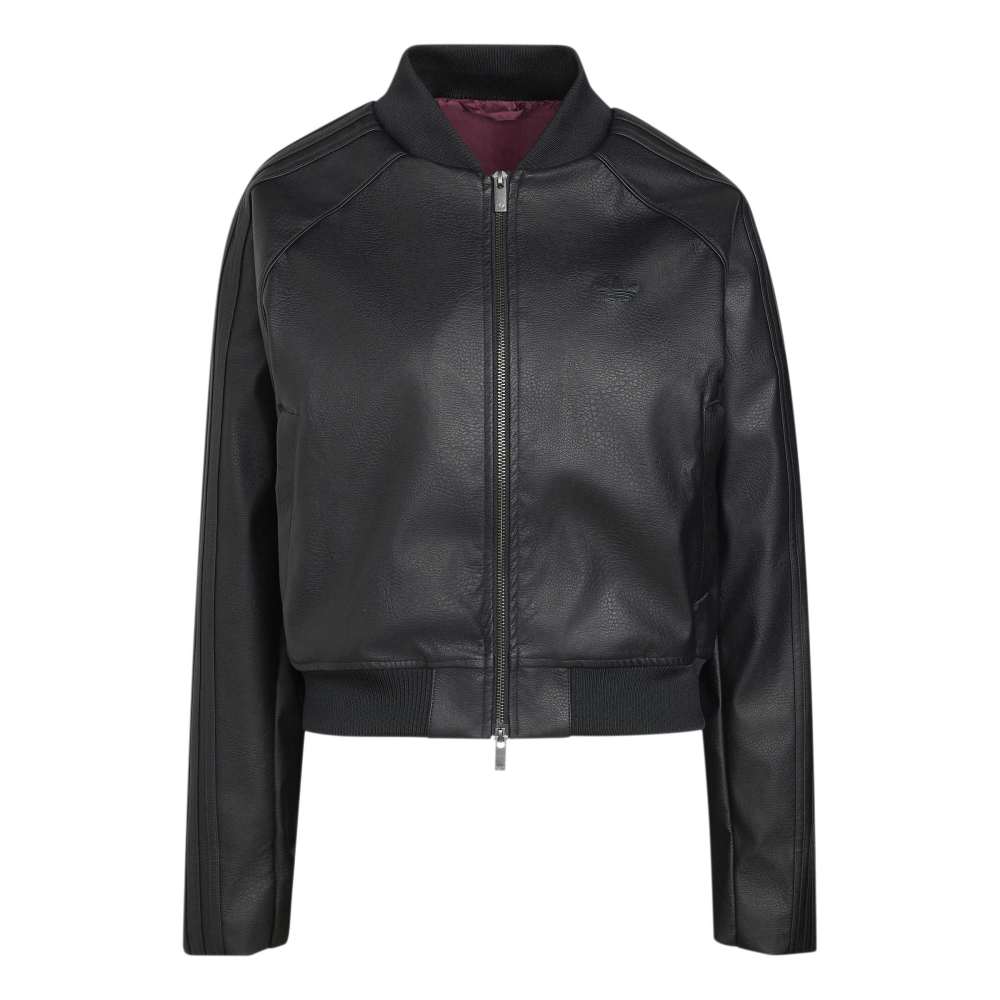 Adidas Womens Pleather SST Tracktop - Black / Maroon