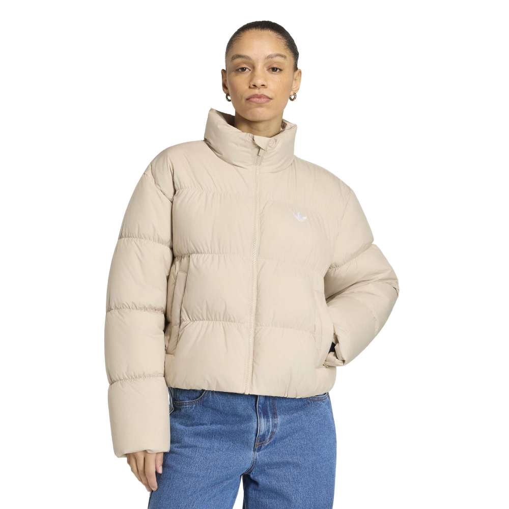 adidas Womens Short Padded Jacket - Khaki Three