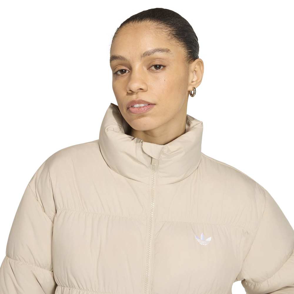 adidas Womens Short Padded Jacket - Khaki Three
