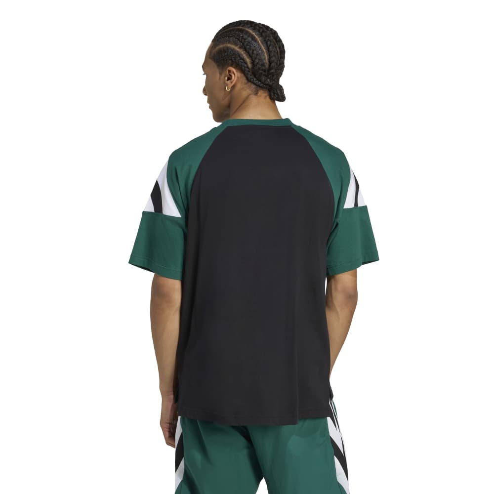 adidas Archive Cutline Tee - Black / Collegiate Green