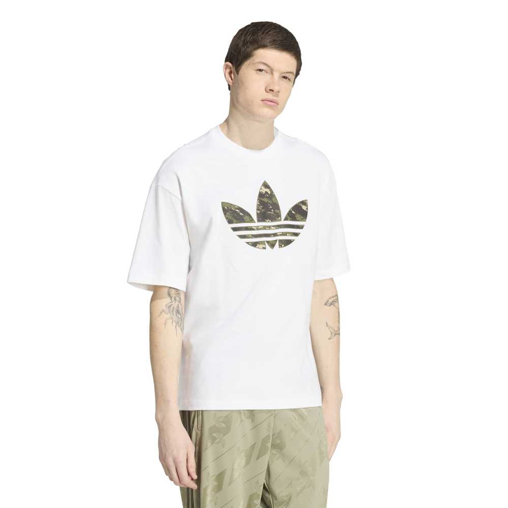 Adidas Camo 2 Infill Trefoil Tee - White