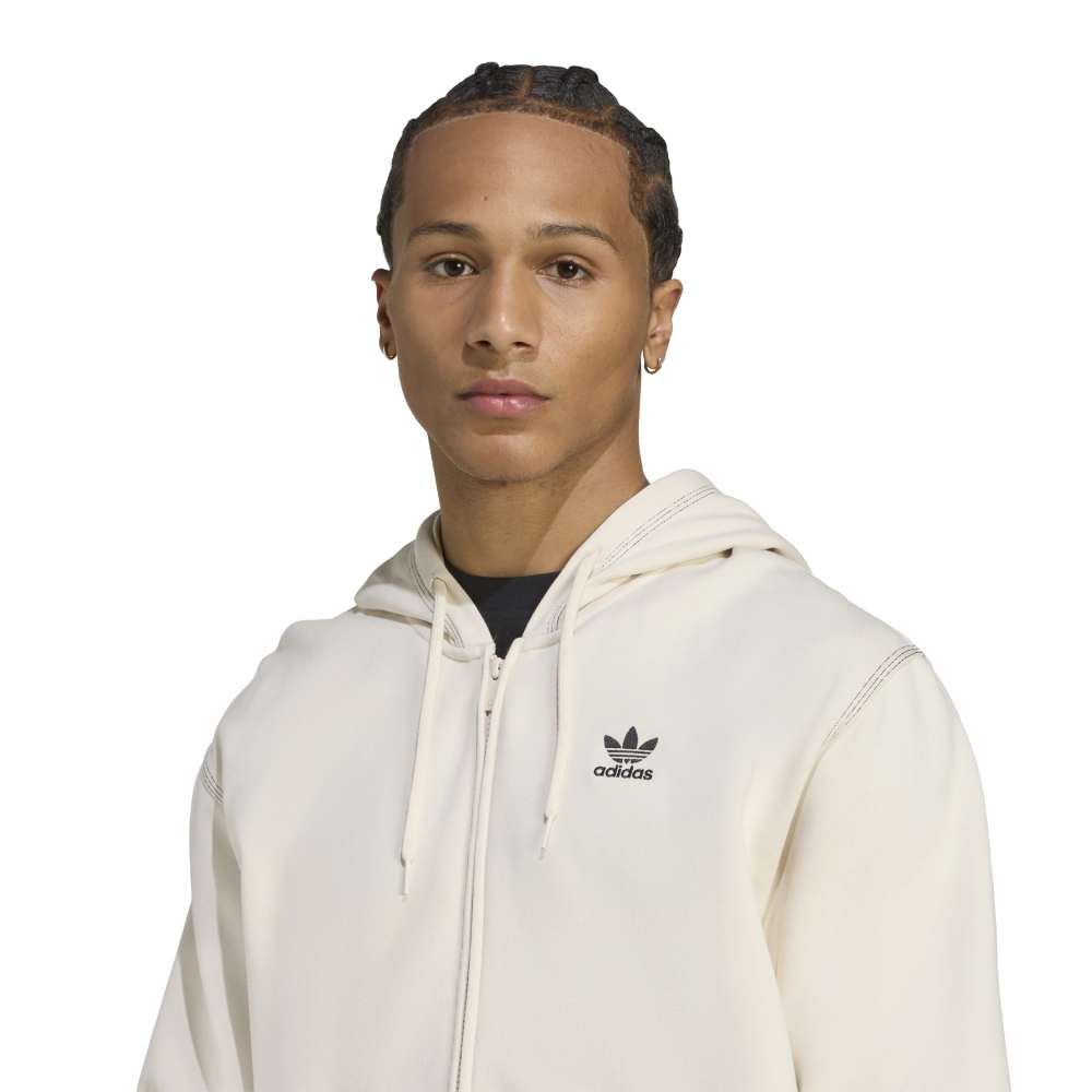 adidas Essentials Trefoil Full-Zip Hoodie - Wonder White