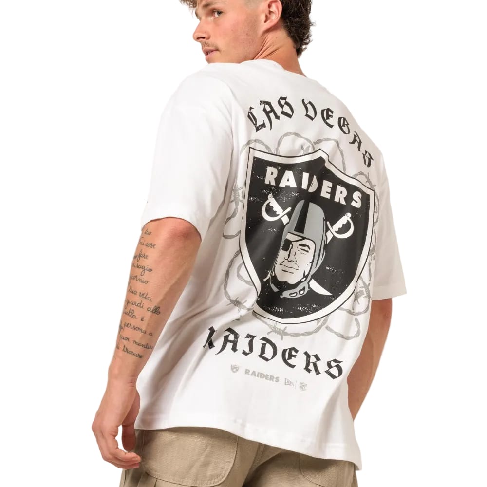 New Era Las Vegas Raiders Barbed Wire Tee - White