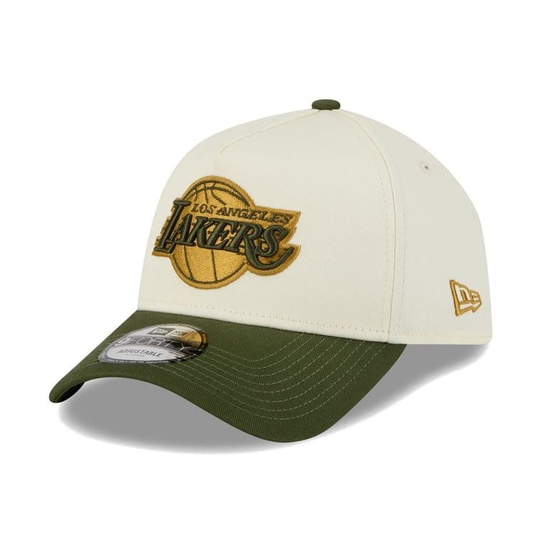 New Era 9FORTY 2 Tone A-Frame Metallic Snapback Los Angeles Lakers - Off White / Rifle Green