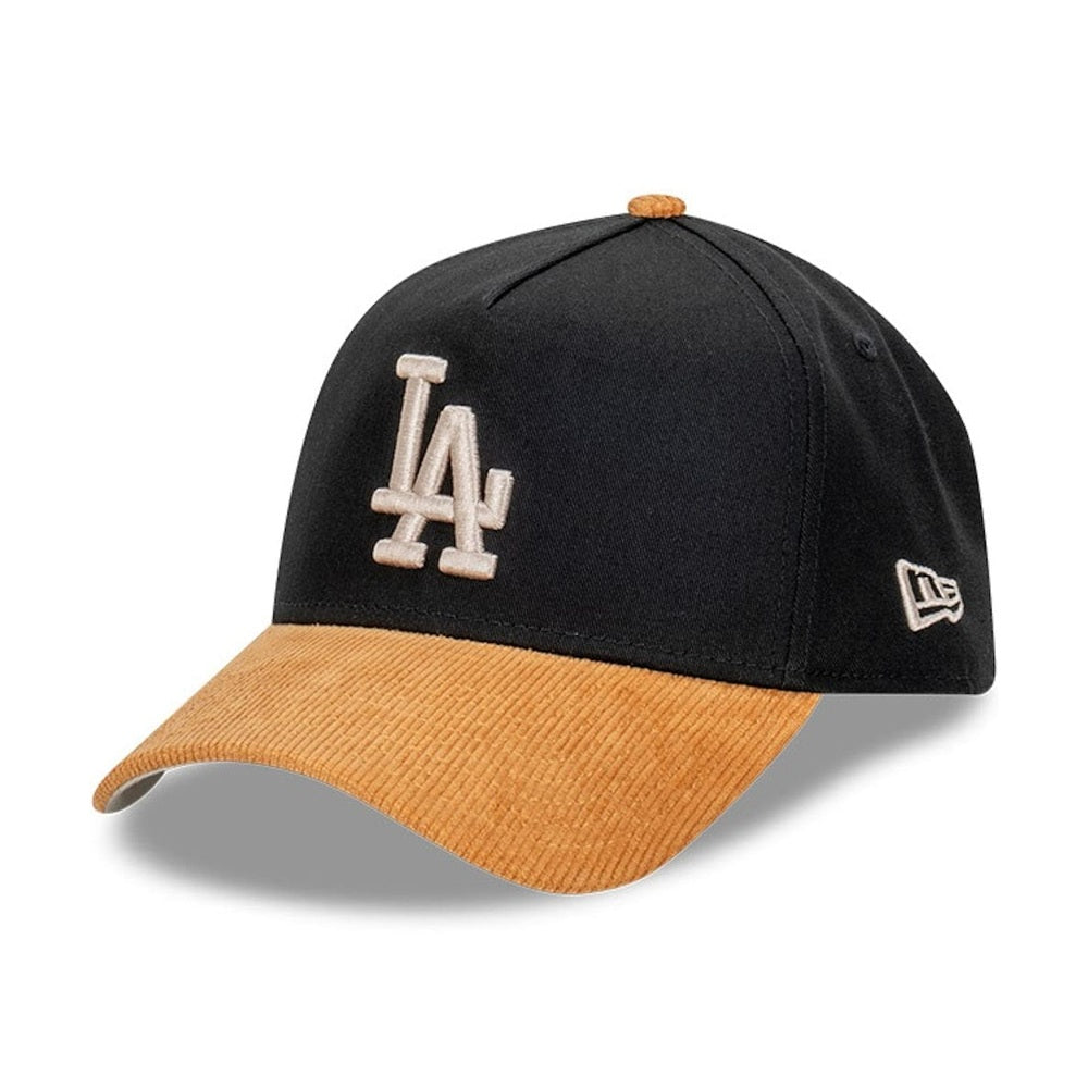 New Era 9FORTY Premium Cord Visor A-Frame Snapback Los Angeles Dodgers - Black / Wheat