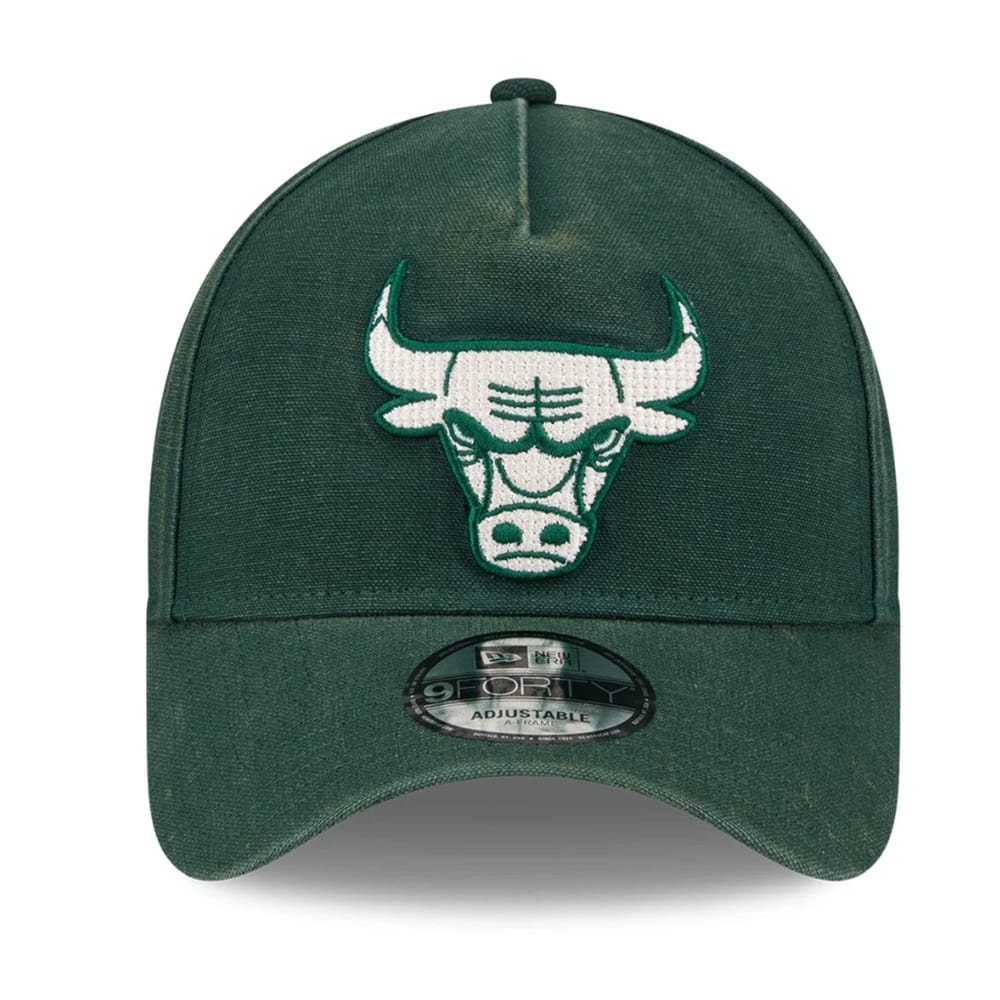 New Era 9FORTY Washed Canvas A-Frame Chicago Bulls - Dark Green