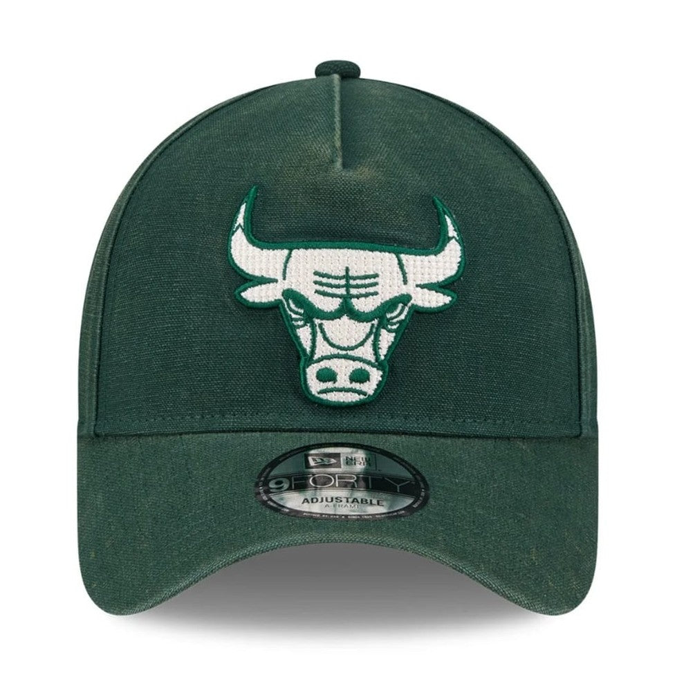 New Era 9FORTY Washed Canvas A-Frame Chicago Bulls - Dark Green