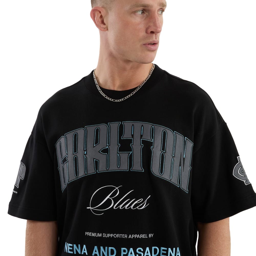 NXP X AFL Carlton Game-On Loopbk Tee - Jet Black
