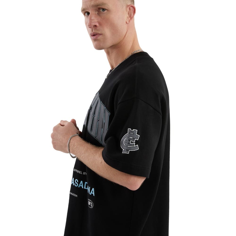 NXP X AFL Carlton Game-On Loopbk Tee - Jet Black