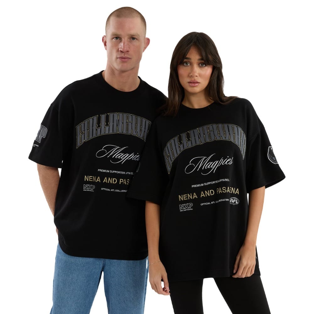 NXP X AFL Collingwood Game-On Loopbk Tee - Jet Black