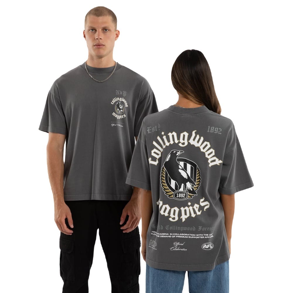 NXP X AFL Collingwood Off-Season Tee - Pigment Charcoal