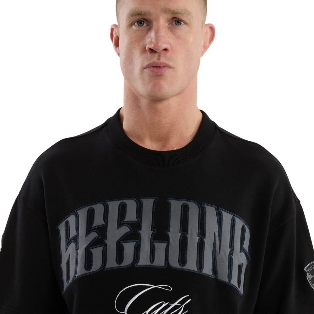 NXP X AFL Geelong Game-On Loopbk Tee - Jet Black