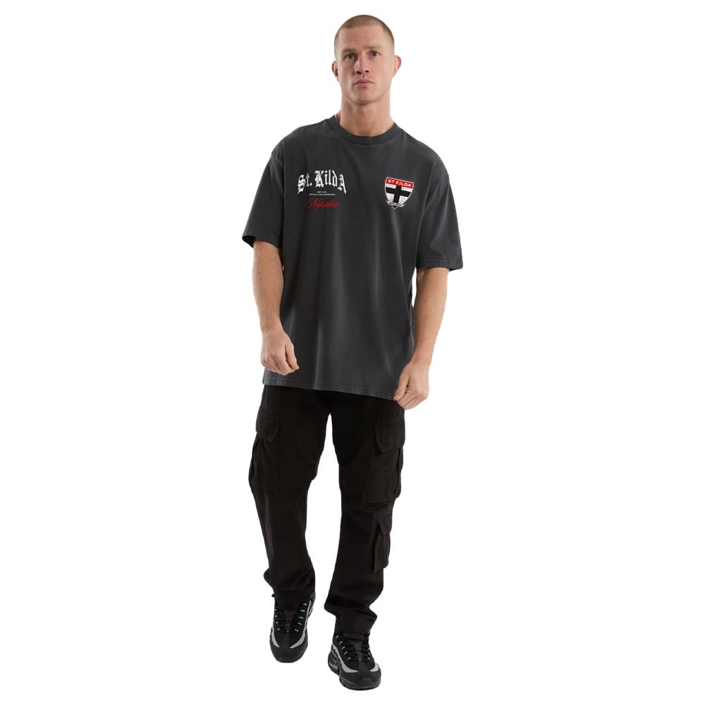 NXP X AFL St Kilda Vintage Goth Tee - Pigment Asphalt