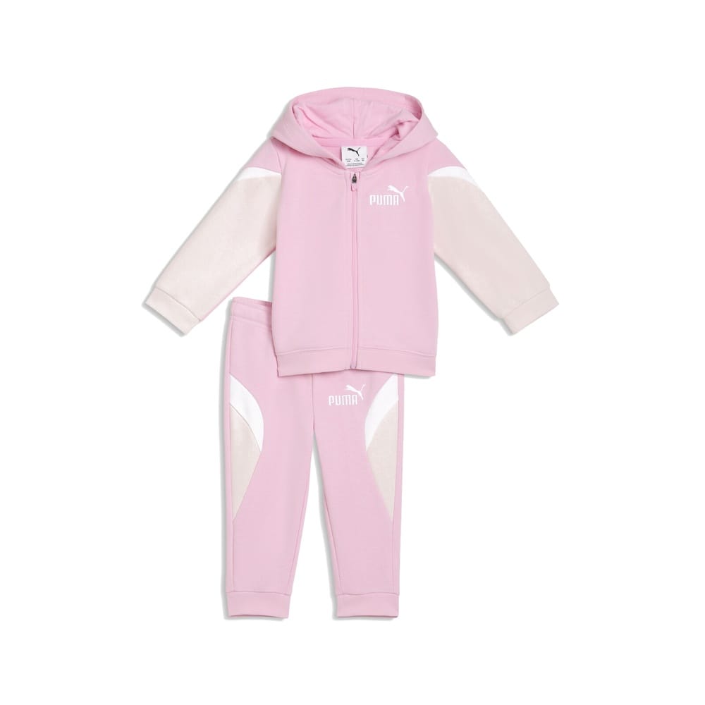 PUMA Infants Minicat Essential Block Hooded Set - Pink Shimmer