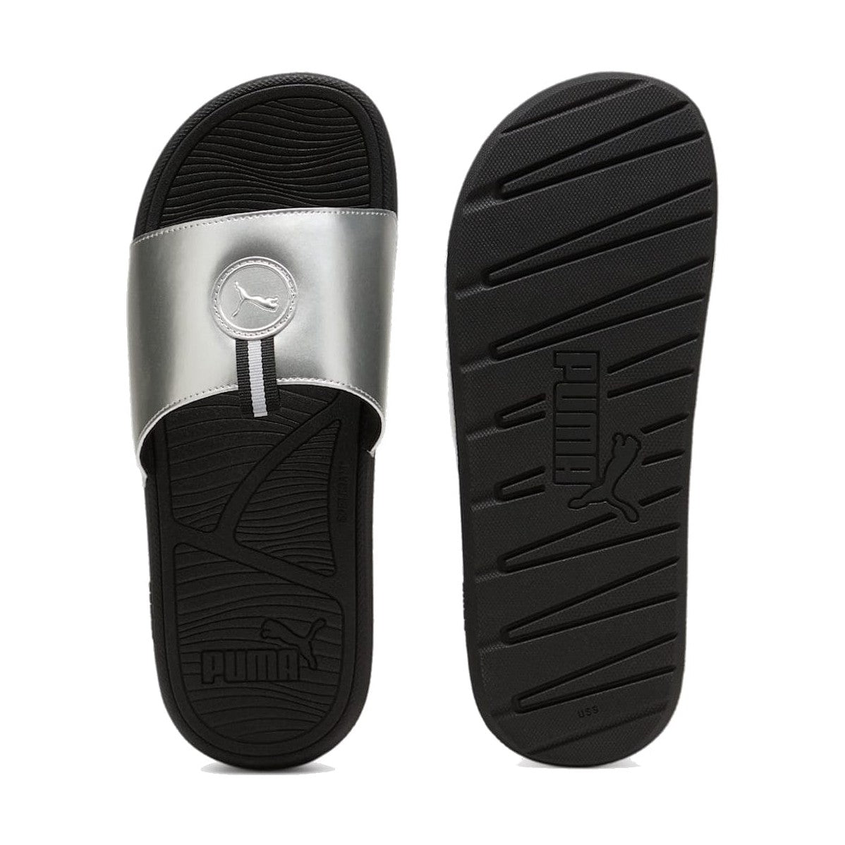 PUMA Cool Cat 2.0 Metallic Slide - Black / Silver