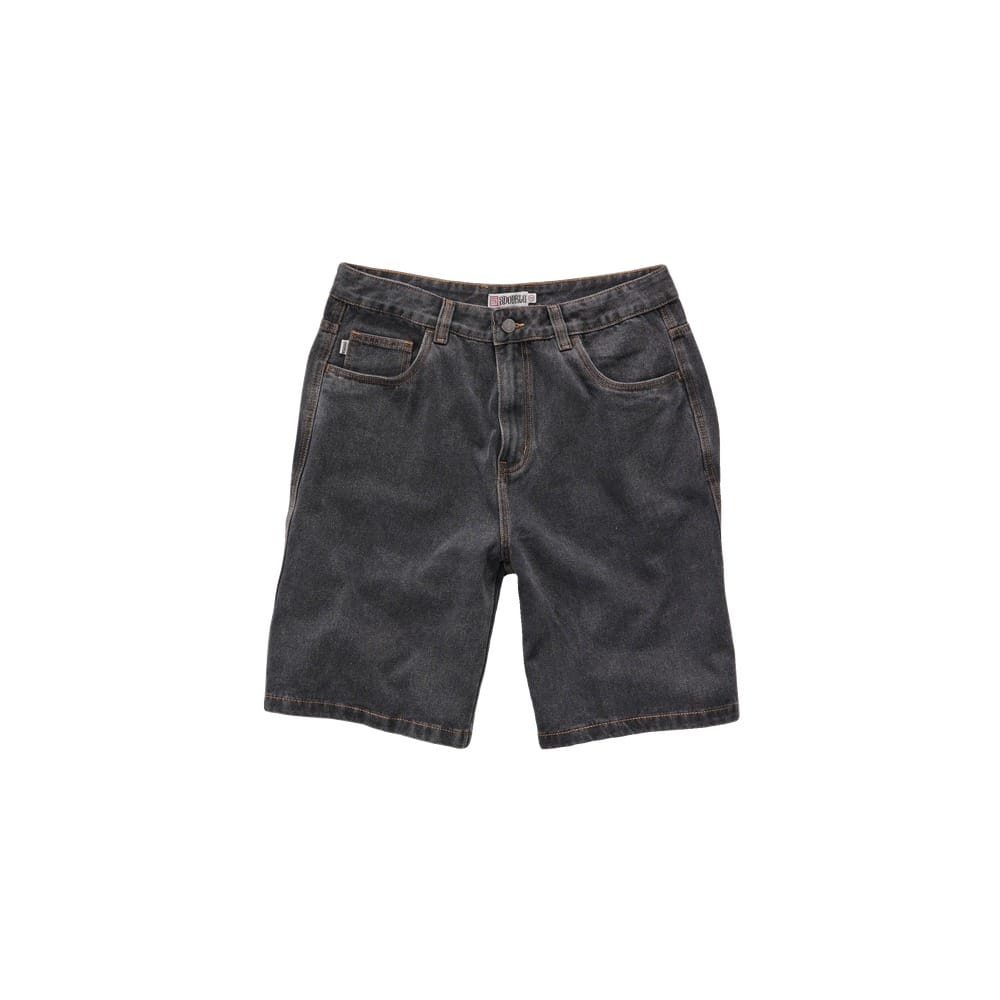 S / DOUBLE Embroidered 5 Pocket Denim Short - Washed Black