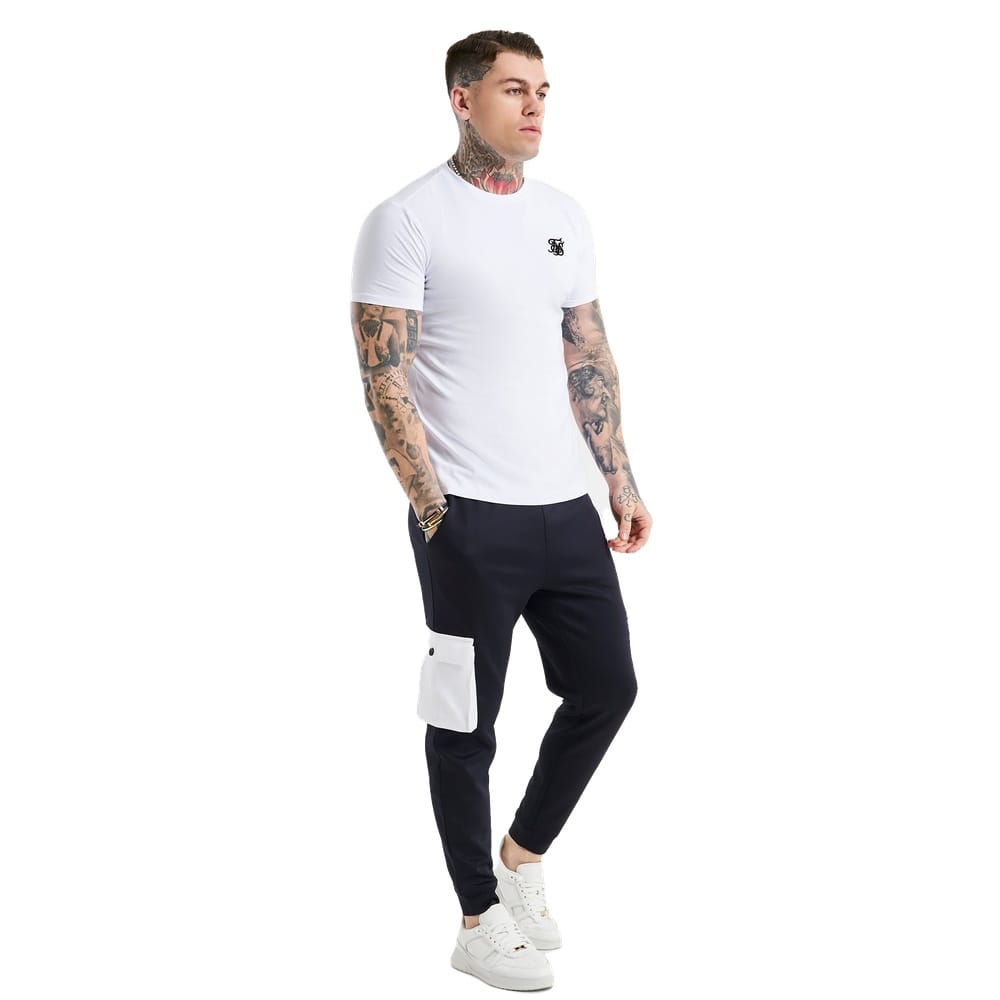 SikSilk Essential Muscle Fit Tee - White