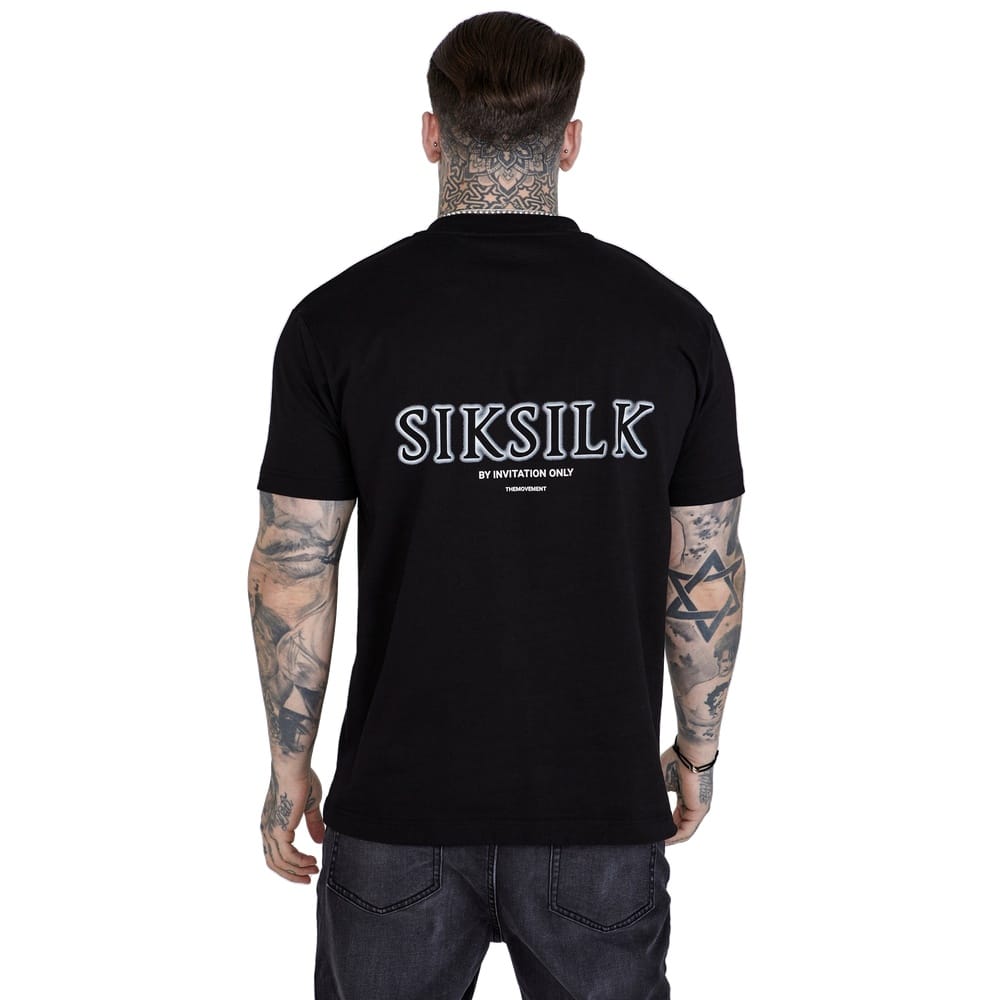 SikSilk Glow Graphic Tee - Black