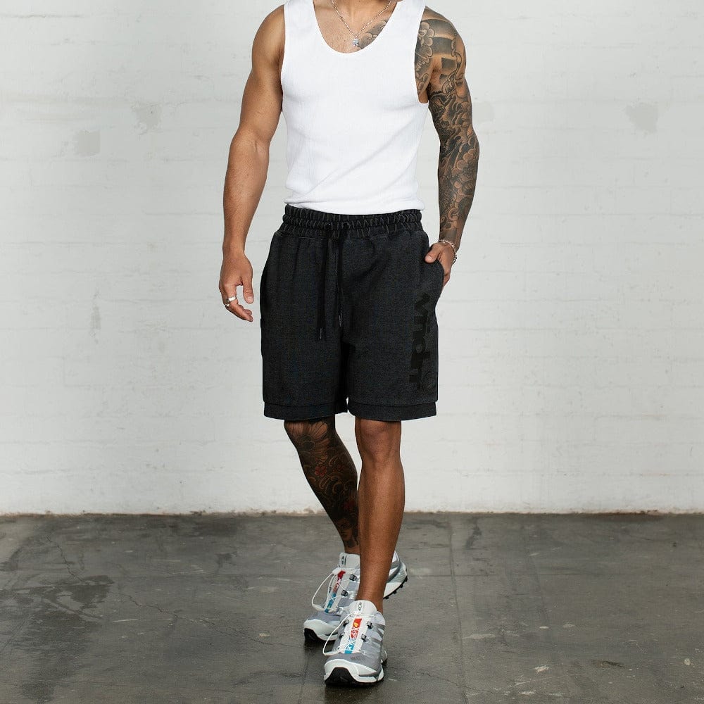 WNDRR Offcut Tech Trackshort - Washed Black