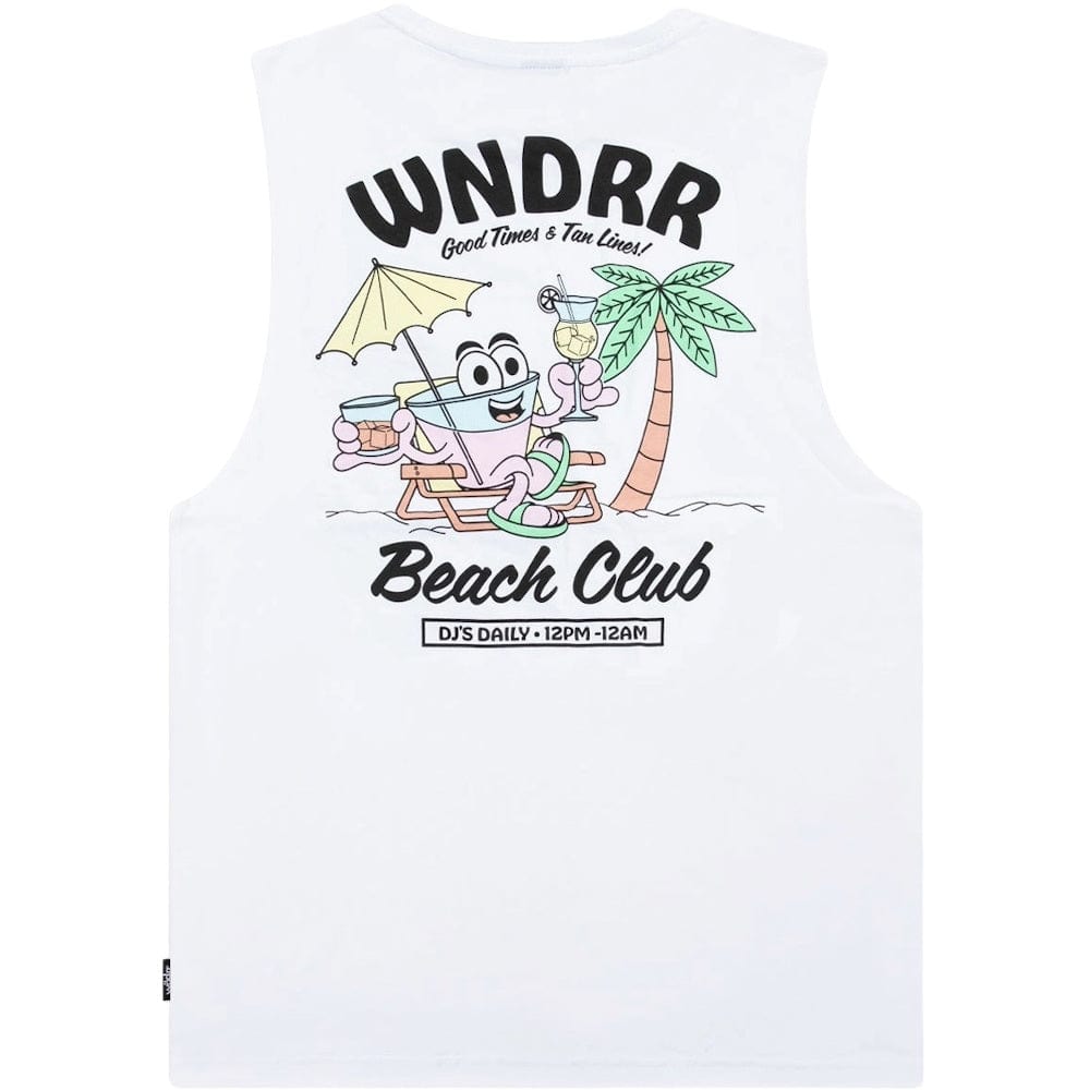 WNDRR Beach Club Muscle Top - White