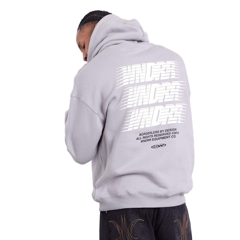 WNDRR Borderless Hood Sweat - Cement Grey
