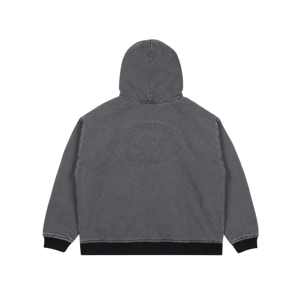WNDRR Credit Hooded Work Jacket - Black Denim