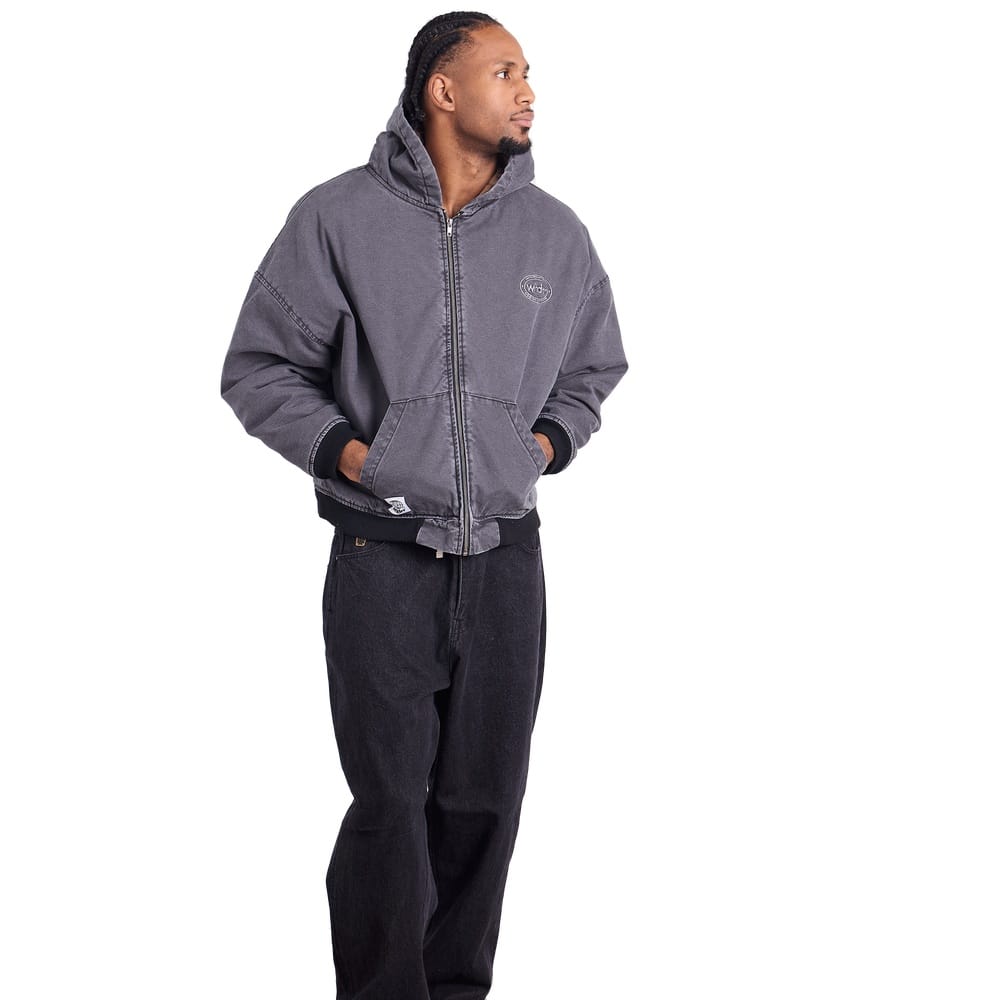 WNDRR Credit Hooded Work Jacket - Black Denim