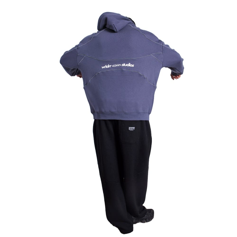 WNDRR Globe Panel Hood Sweat - Storm Blue
