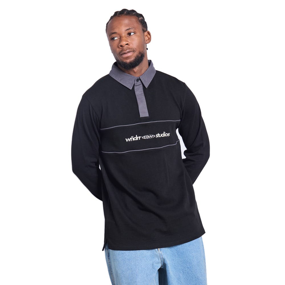 WNDRR Globe Rugby Polo - Black