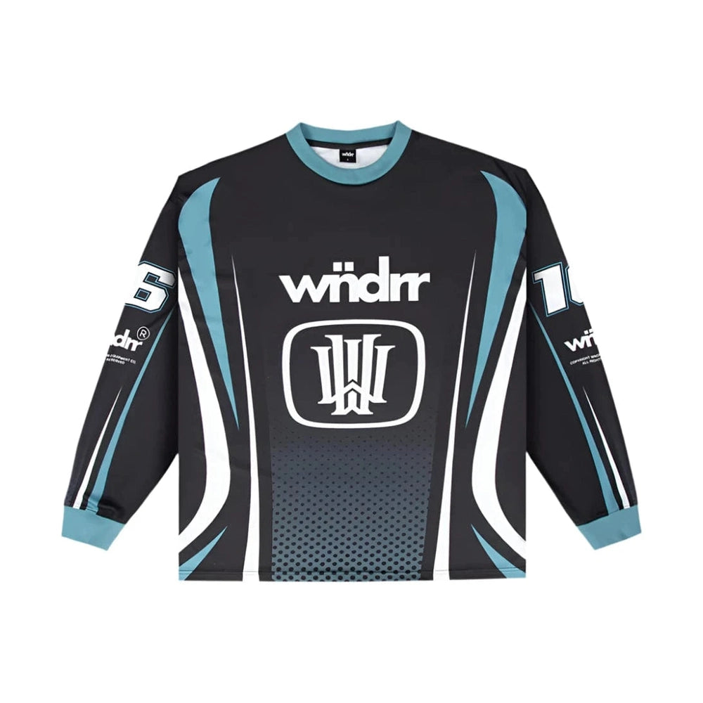 WNDRR Hondo Moto Jersey - Black / Dusk Blue